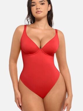 FEELINGIRL Red Sculpting One-Piece BODY Suit - Supportive Fit